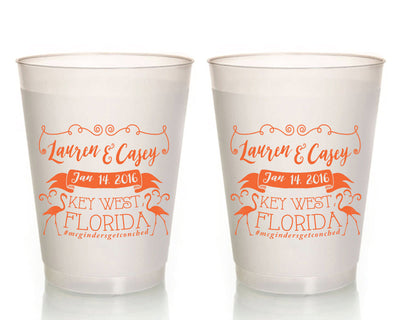 Flamingo Bachelorette Party Frosted Cups, #1483