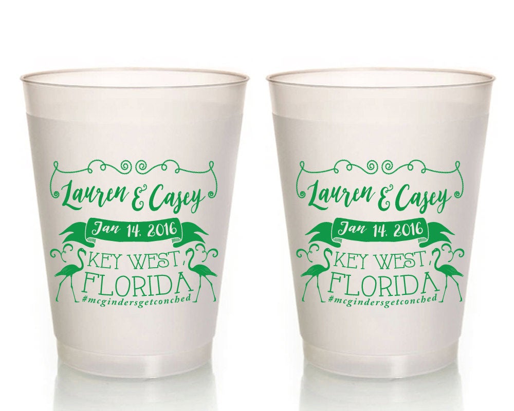 Flamingo Bachelorette Party Frosted Cups, #1483