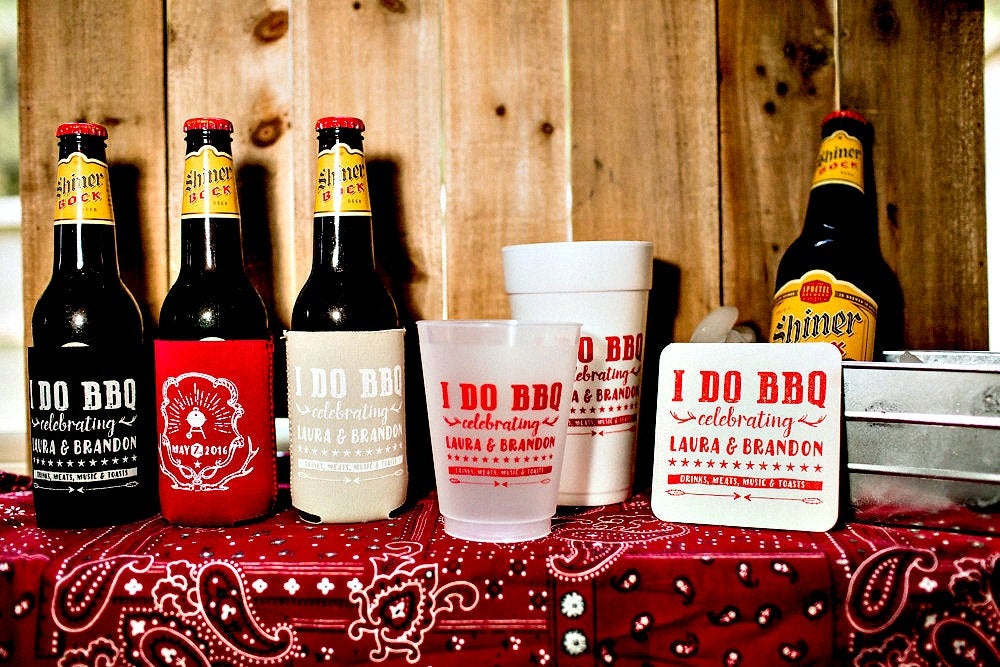 Neoprene I Do BBQ Engagement Party Can Cooler Design #1458