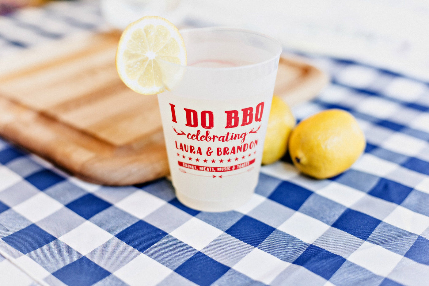 I Do BBQ Engagement Frosted Cups #1458