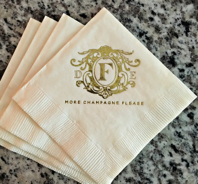 Custom Monogram Beverage Napkins #1496