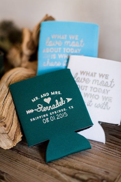 What We Love Most Custom Wedding Can Cooler Design #1131