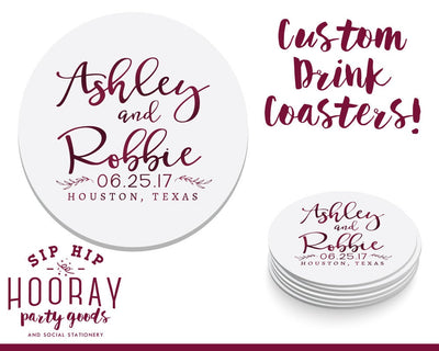 Personalized Event Party Drink Coasters #1506