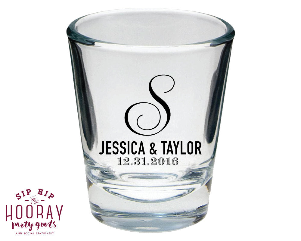 Wedding Monogram Shot Glasses #1626