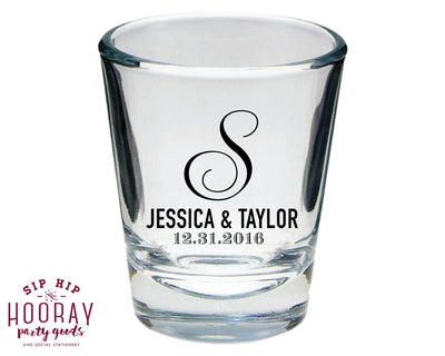 Wedding Monogram Shot Glasses #1626