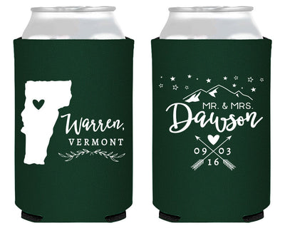 State Destination Wedding Can Coolers #1627