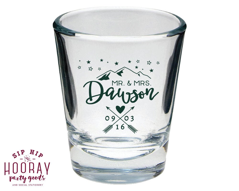 Mountain Wedding Shot Glass Design #1627