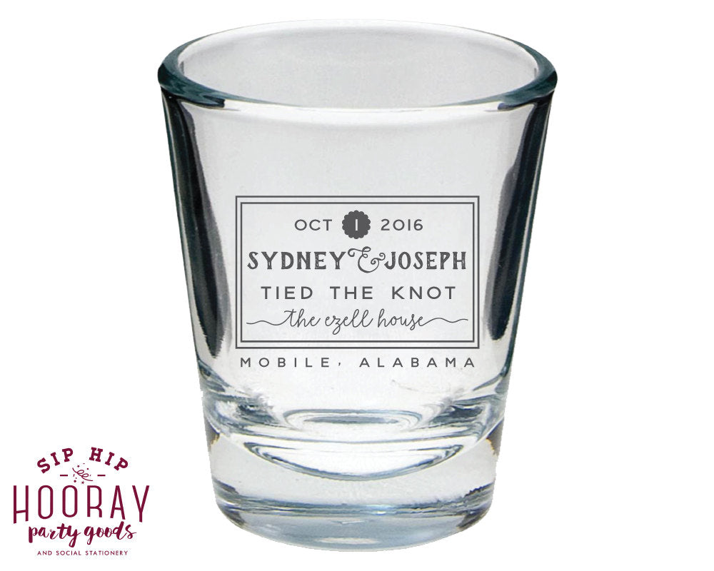We Tied the Knot Wedding Reception Shot Glasses #1478