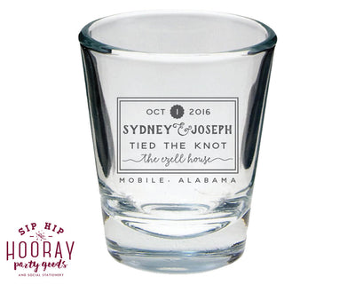 We Tied the Knot Wedding Reception Shot Glasses #1478