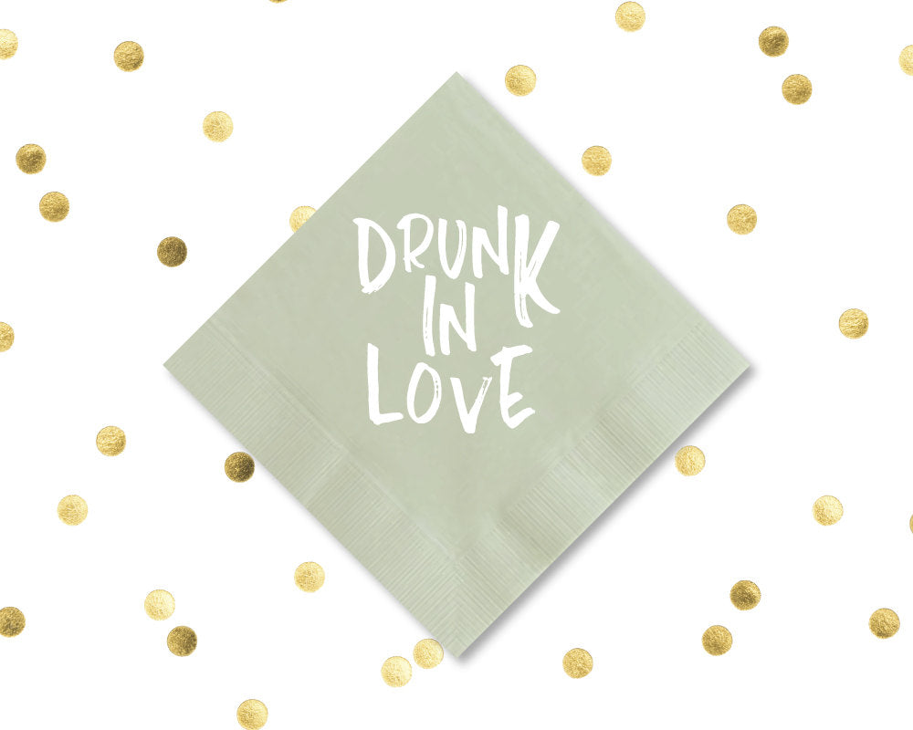 Drunk in Love Wedding Beverage Napkins