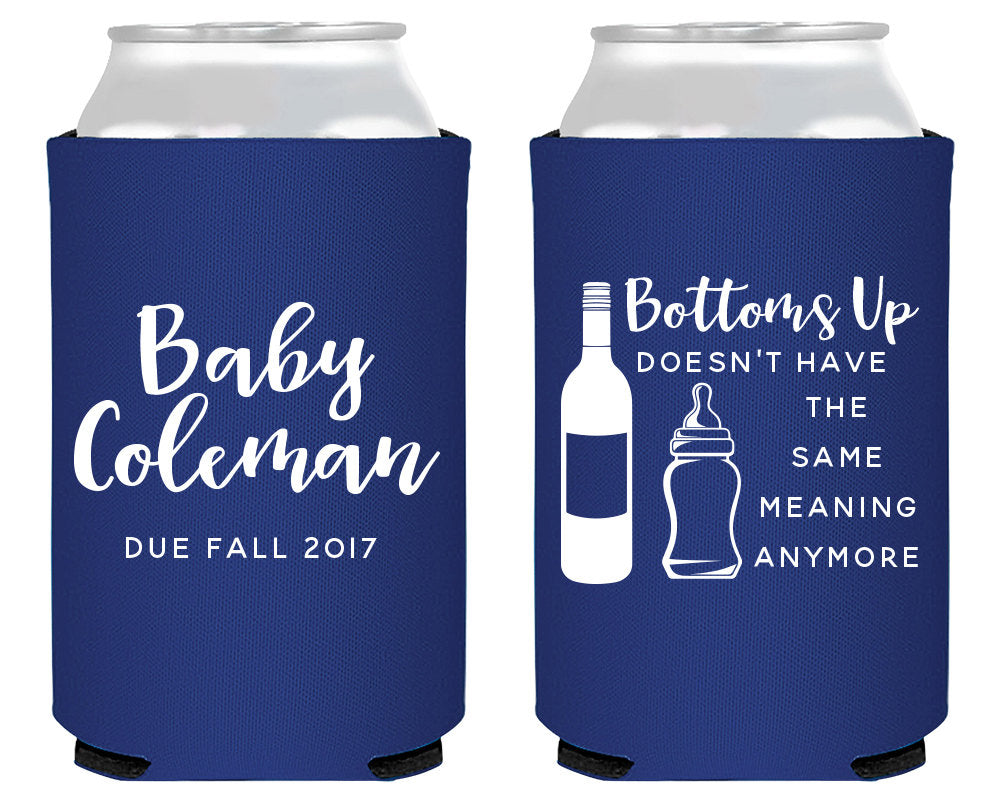 Bottoms Up Baby Shower Can Coolers #1606
