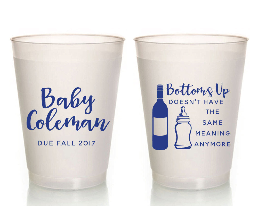 Bottoms Up Baby Shower Frosted Cups #1606