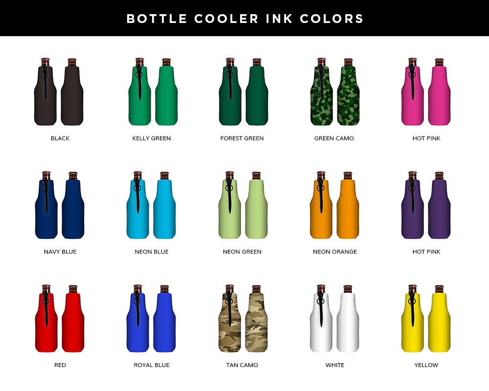 Personalized Monogram Wedding Zipper Bottle Can Coolers #1571