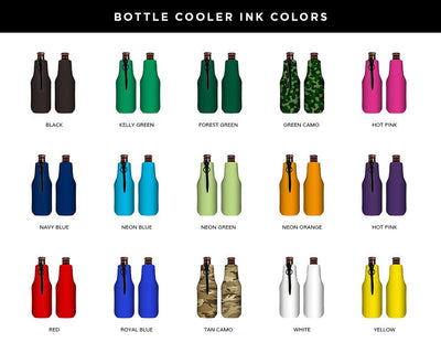 Personalized Monogram Wedding Zipper Bottle Can Coolers #1571