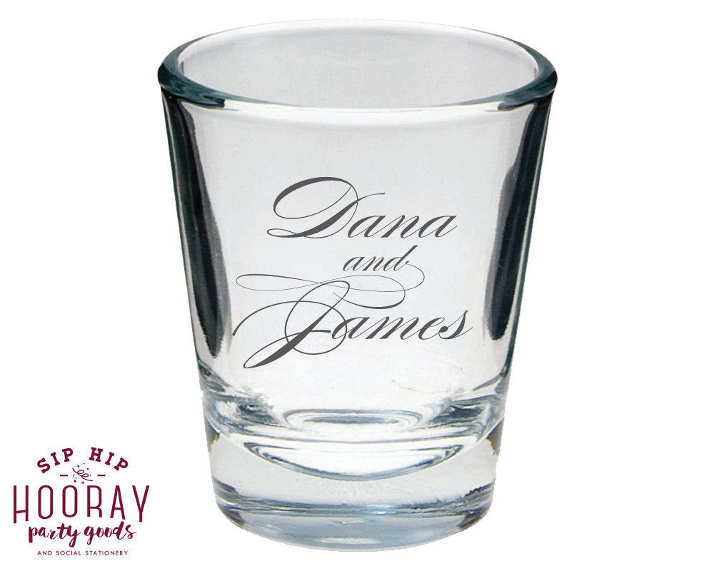 Custom Elegant Black Tie Shot Glasses #1613