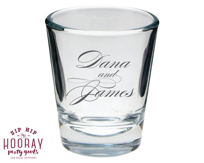 Custom Elegant Black Tie Shot Glasses #1613