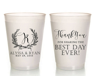 Best Day Ever Frosted Wedding Cups Design #1515