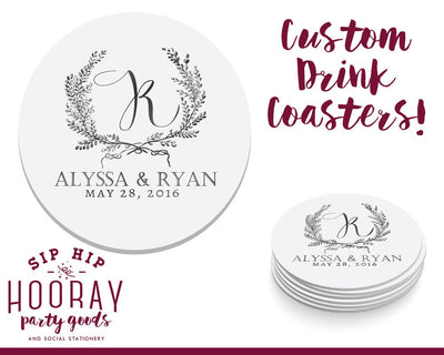 Custom Monogram Wedding Coaster Design #1515