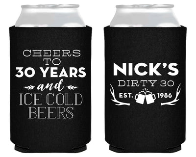 Cheers Beers Antlers Birthday Can Coolers Design #1568