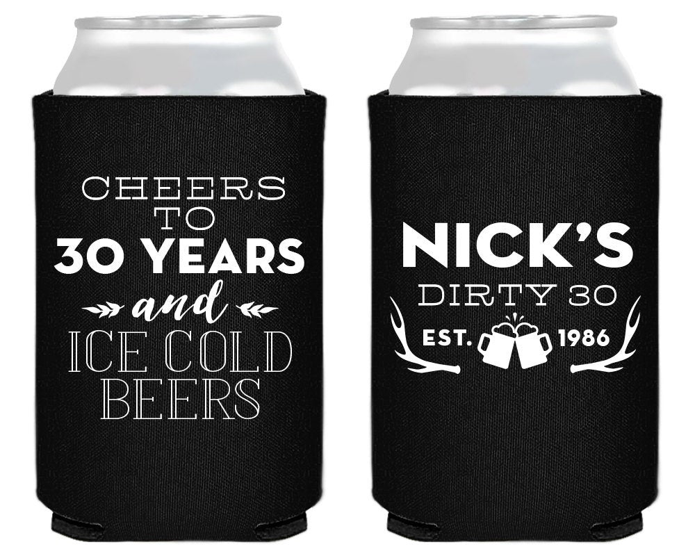Cheers to 30 Years Birthday Can Coolers #1568