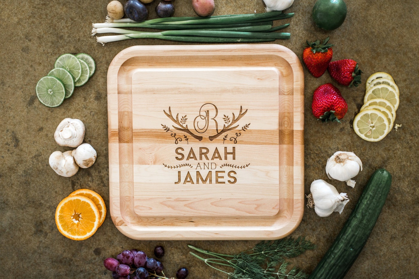Custom Monogram Cutting Board