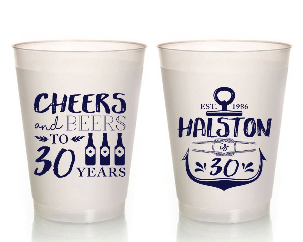 Cheers and Beers 30th Birthday Cups, #1596
