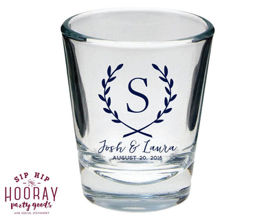 Floral Wedding Design Shot Glasses #1548