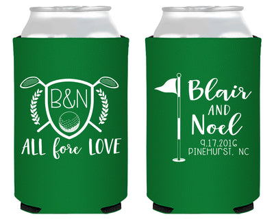 All Fore Love | Golf Wedding Can Cooler #1614