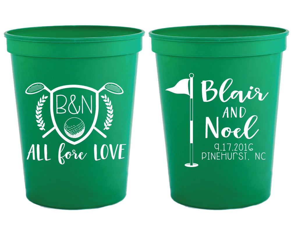 All Fore Love Golf Party Stadium Cups #1614