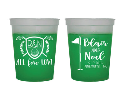 All Fore Love Golf Wedding Color Changing Mood Cup Design #1614