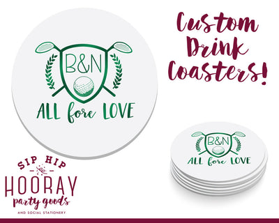 Custom Golf Party Drink Coasters #1614