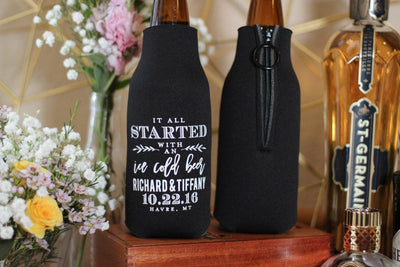 It All Started with an Ice Cold Beer Zippered Bottle Can Coolers #1657