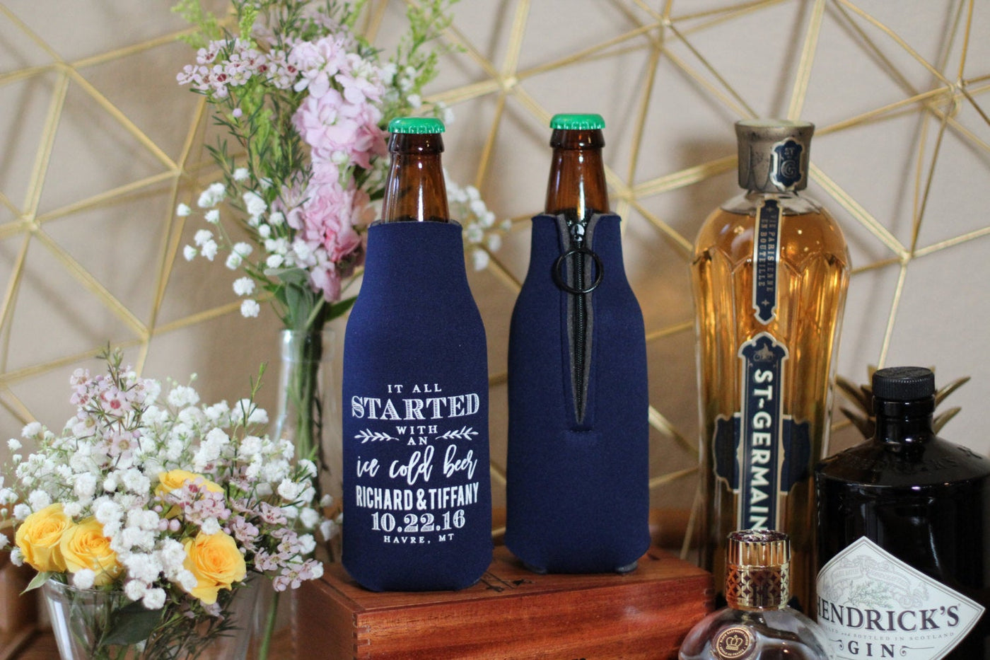It All Started with an Ice Cold Beer Zippered Bottle Can Coolers #1657