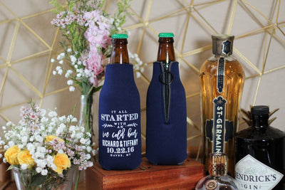 It All Started with an Ice Cold Beer Zippered Bottle Can Coolers #1657