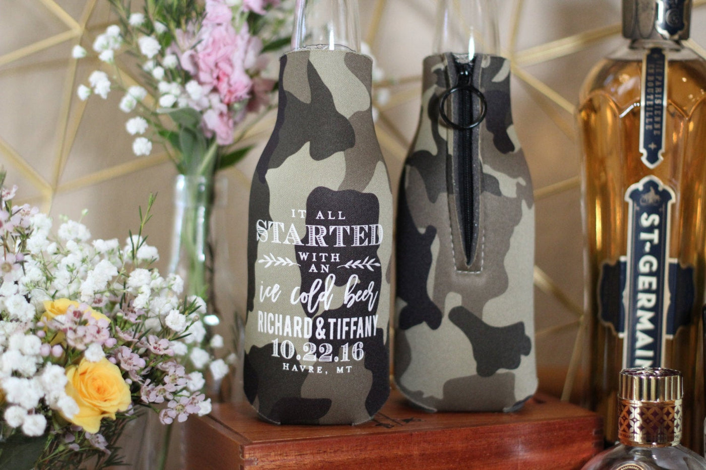 It All Started with an Ice Cold Beer Zippered Bottle Can Coolers #1657