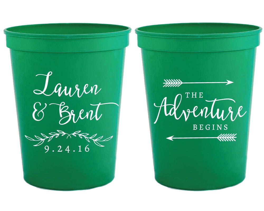 The Adventure Begins Rustic Stadium Cups #1531