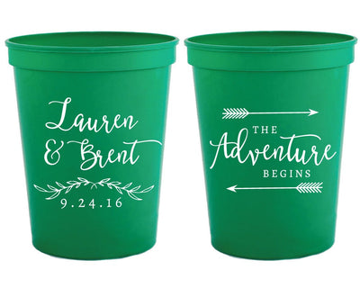 The Adventure Begins Rustic Stadium Cups #1531