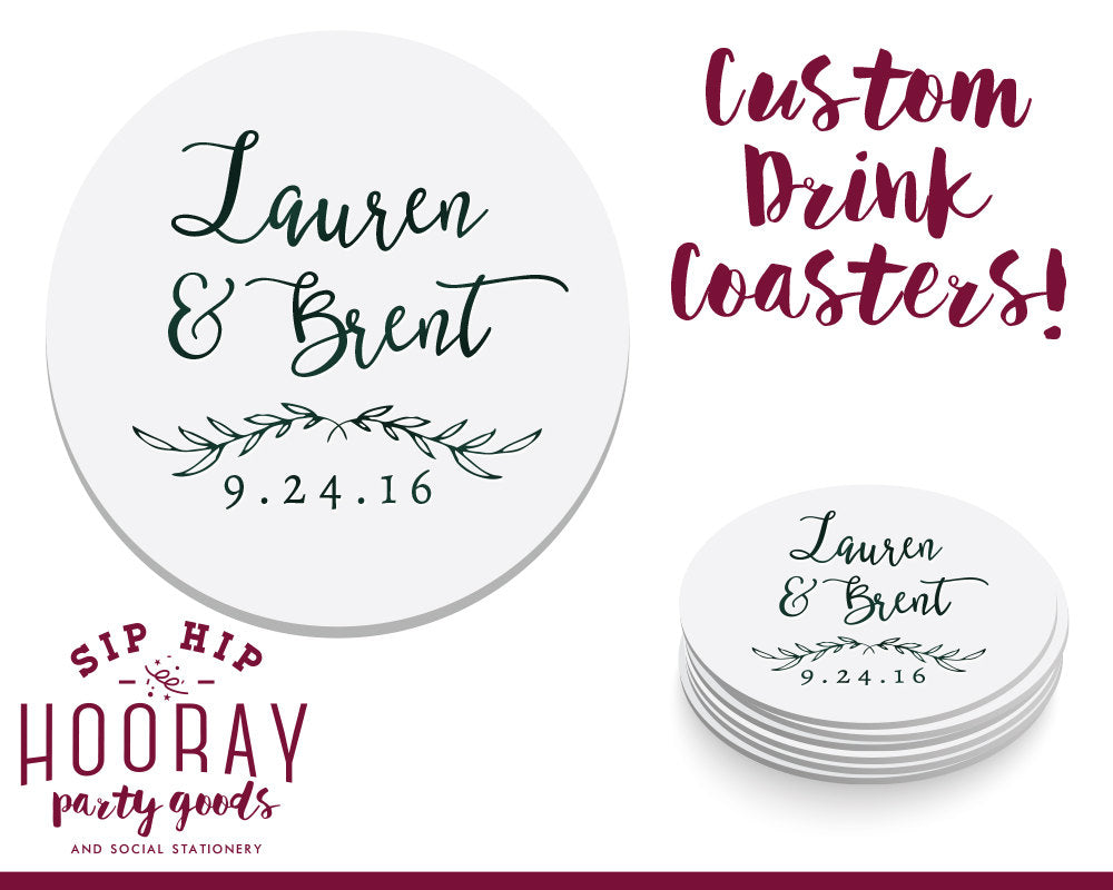 Personalized Event Drink Coasters #1531