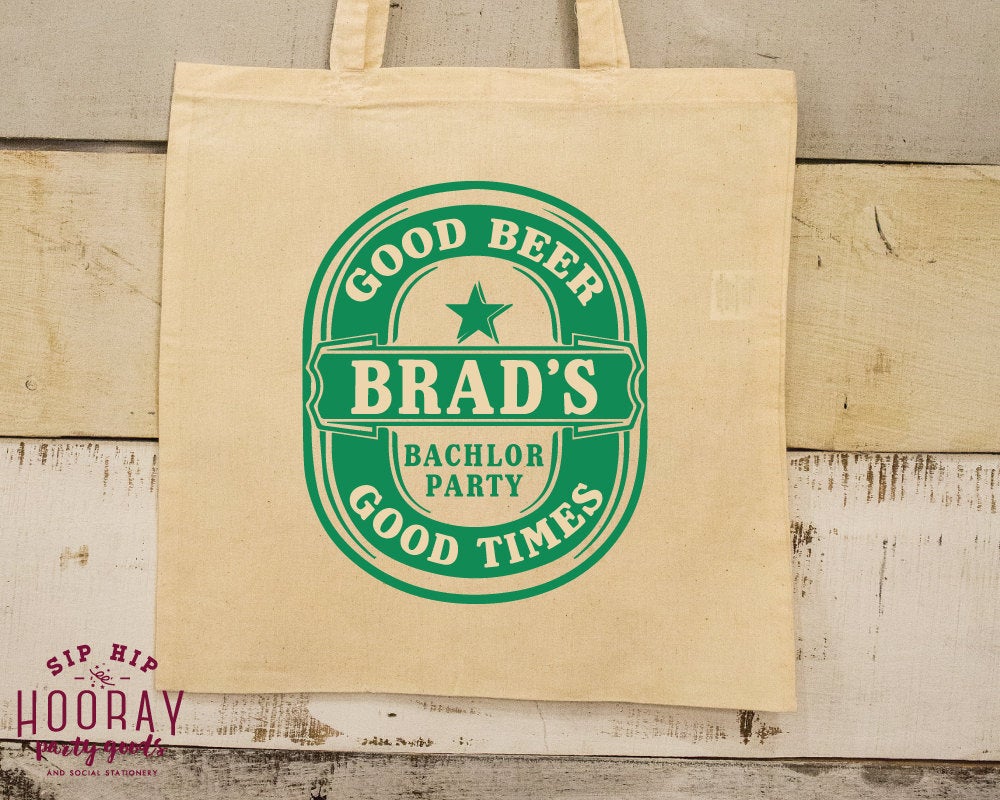Bachelor Party Beer Emblem Tote Bags #1532
