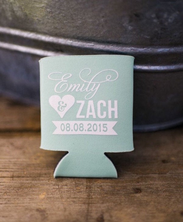 Personalized Wedding Favor Can Coolers #1101