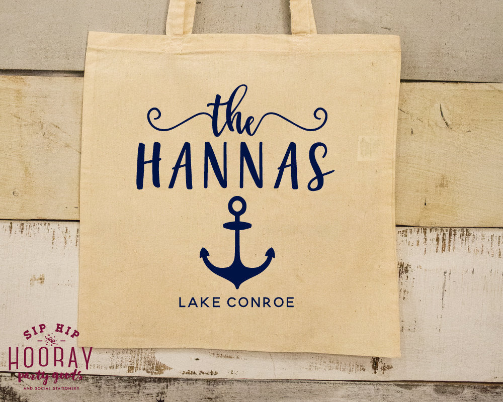 Lake Life Nautical Tote Bag Design #1537