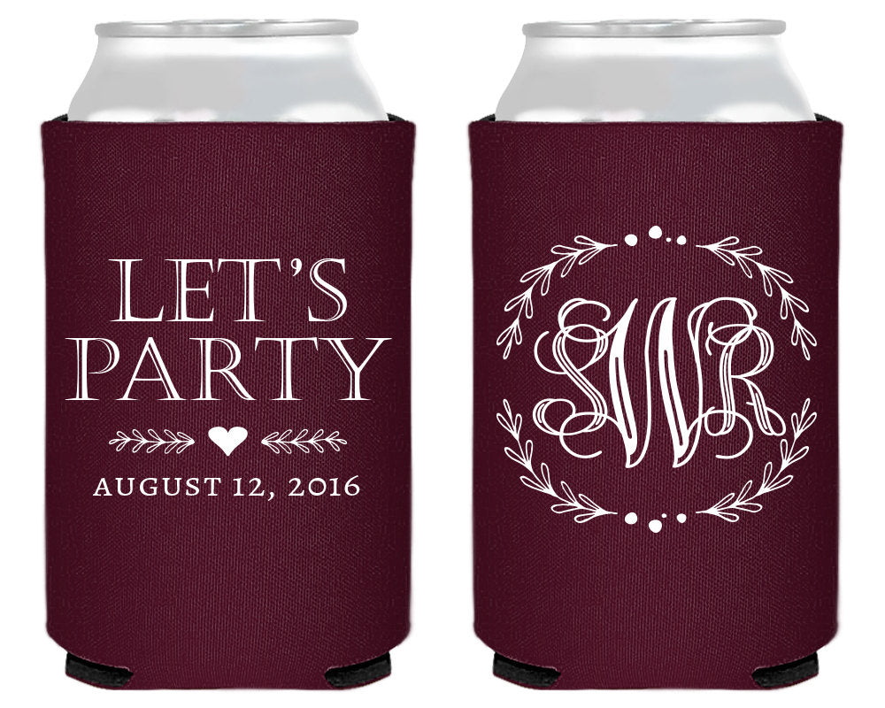 Let's Party Wedding Neoprene Can Cooler, #1587