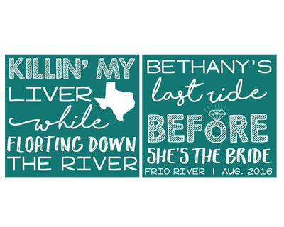 Last Ride Before She's a Bride Killin My Liver Floatin on the River Bachelorette Party Frosted Cups, #1600