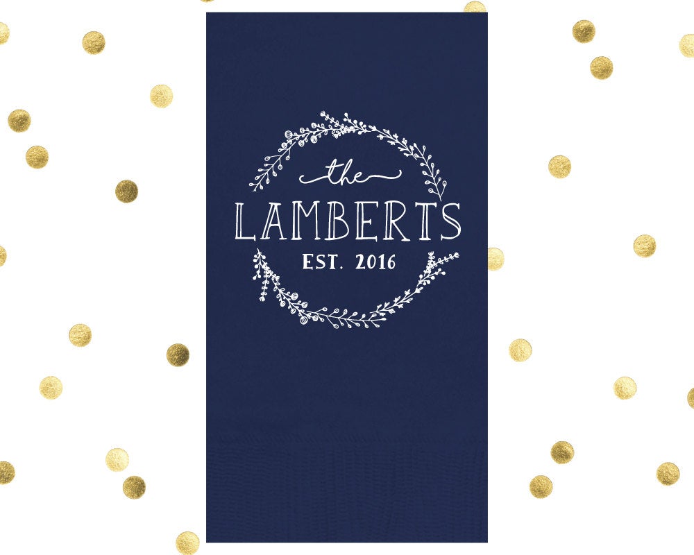 Best Day Ever Custom Wedding Guest Towel Napkin Design #1631
