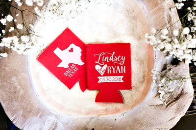 Neoprene State Location Wedding Can Coolers #1469