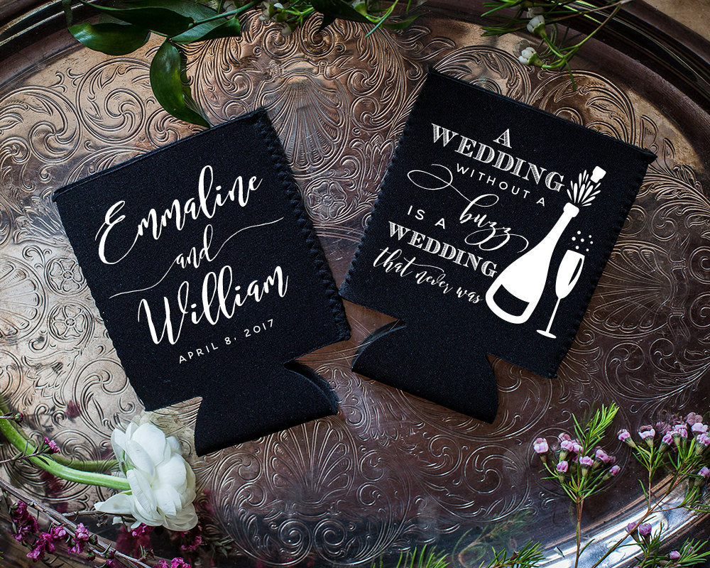 Neoprene A Wedding Without a Buzz Can Coolers #1607