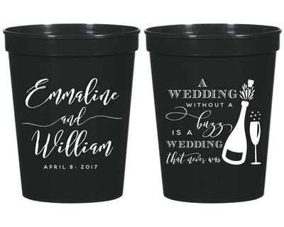Wedding Without a Buzz Stadium Cups #1607