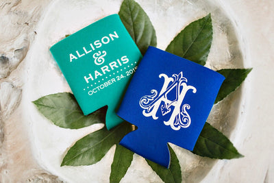 Monogrammed Wedding Logo Can Coolers