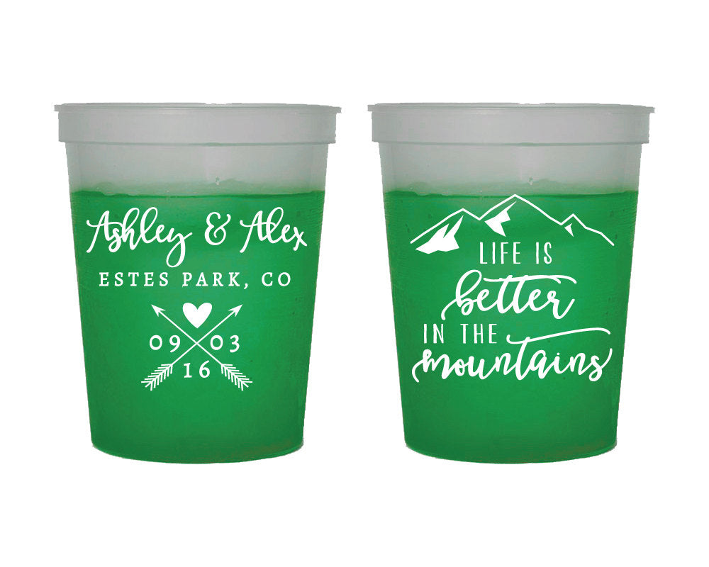 Mountain Wedding Color Changing Mood Cup Design #1651