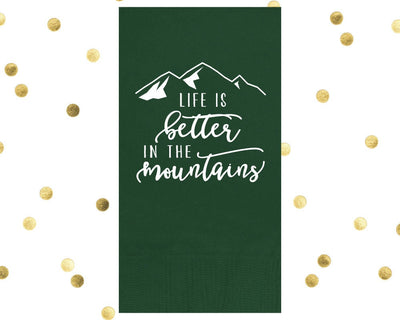 Mountain Wedding Guest Towel Design #1651